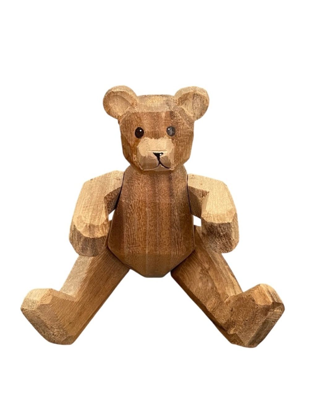 Vintage MCM Hand Made Classic Wooden Teddy Bear Toy Moveable arms and legs
